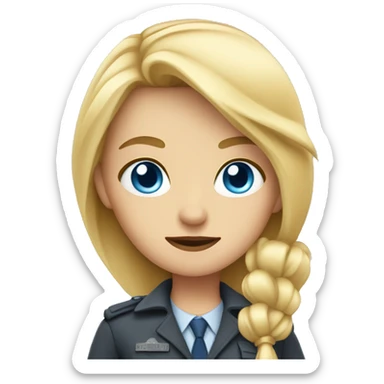 Blonde girl with blue eyes as a detective sticker