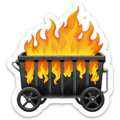 Dumpster fire no wheels sticker