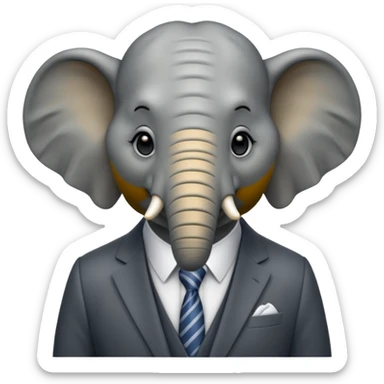 The elephand went in a suit sticker