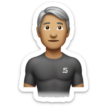 A 55 year old cool asian surfer   sticker