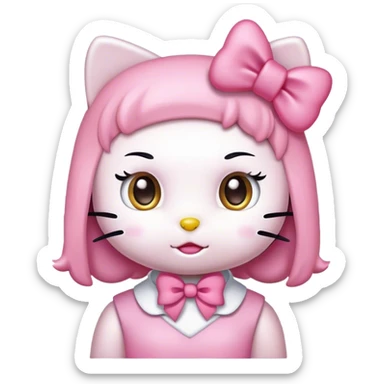 Hello kitty and pink  sticker