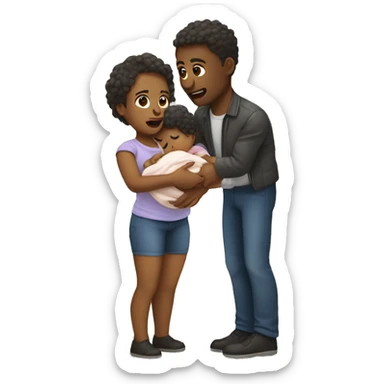 Persona cargando a un beb sticker