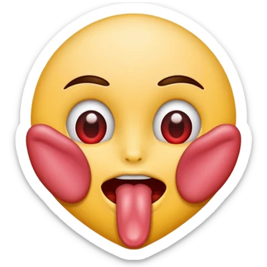 heart eyes with tongue sticking out  sticker