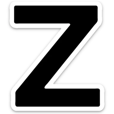 clean modern letter Zeta icon, simple bold geometric shapes, minimal color palette sticker