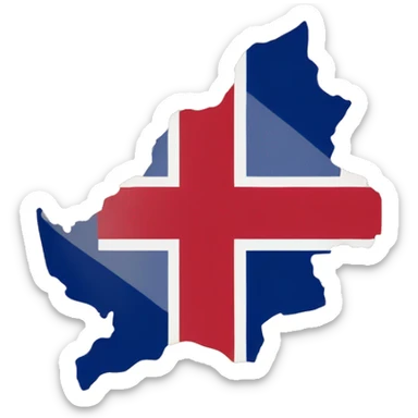 A map of Kent combined with the Kent flag sticker