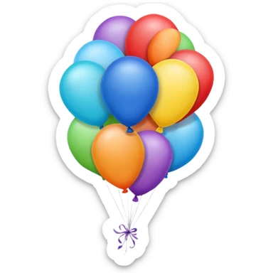 colorful balloon floating sticker