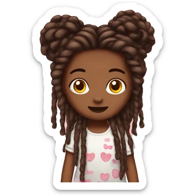 hello kitty with brown skin and locs as hair sticker