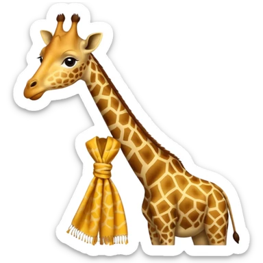 Giraffe with yellow Scarves sticker