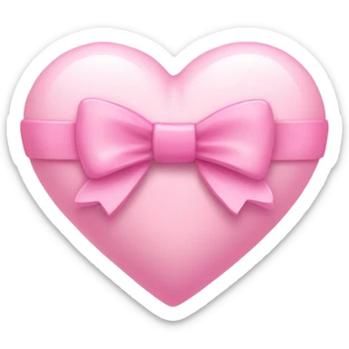 Light pink heart with little pink bow sticker