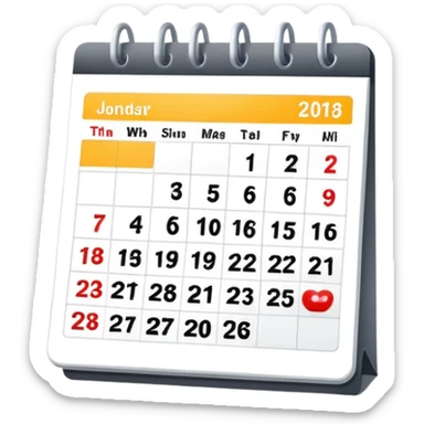 Calendar with available dates for booking sticker