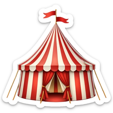 striped circus tent at night sticker