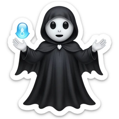 halloween ghost with black costumes  sticker
