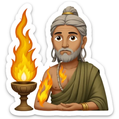 Calanus the Indian sage in 327 before a funeral pyre sticker