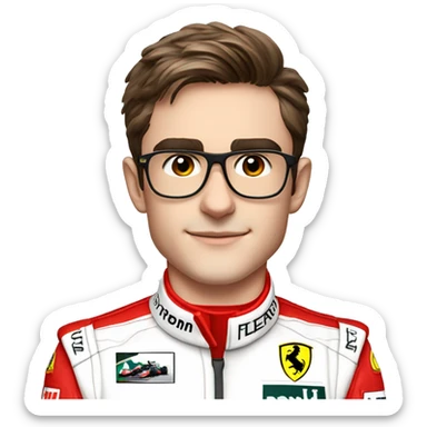 charles leclerc formula 1 driver in a ferrari formula 1 car sticker