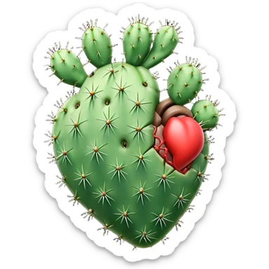 Anatomical green cactus heart without lots of details  sticker
