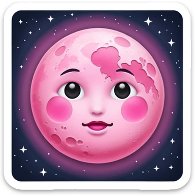 Pink moon sticker
