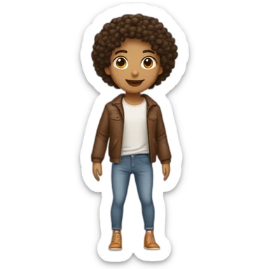 Skinny latino with short curly hairs and an Hermes Birking bag sticker