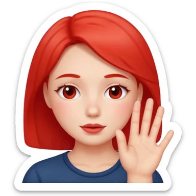 blushing with fingers sticker