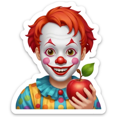 Palhaço comendo maçã sticker