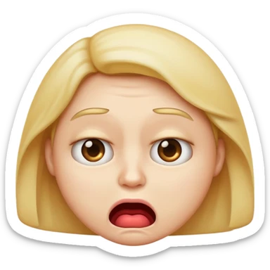 make me an emoji who looks disgusted with a lip curl sticker
