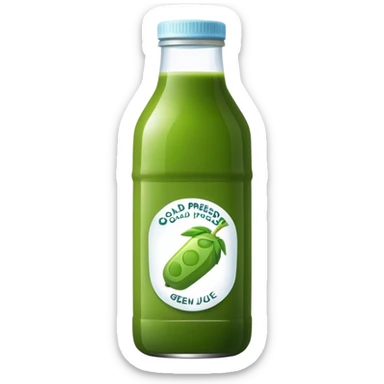 Bottle of cold-pressed green juice  sticker
