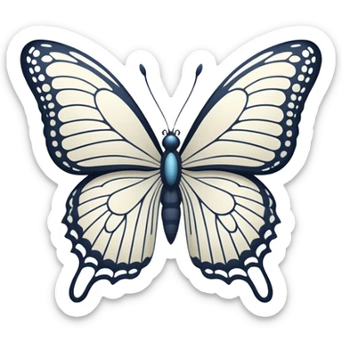 White outline butterfly emoji sticker