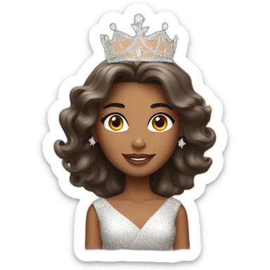 A girl with Miss Universe sticker