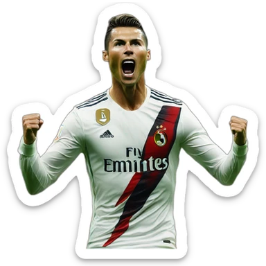 siuuuu CR7 celebration on the pict, red kit sticker