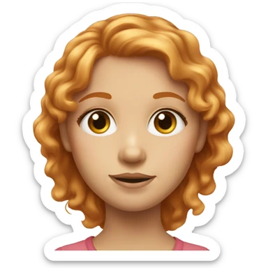 strawberry blonde haired girl with hazel eyes sticker