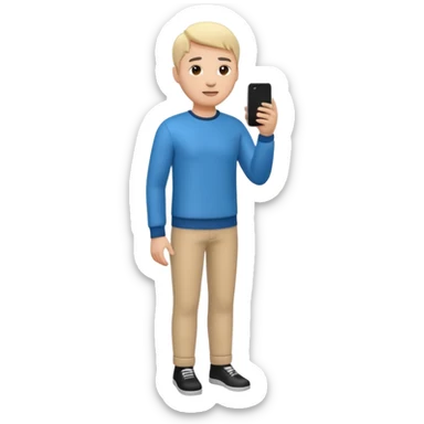 A 3D full body bitmoji talking on mobile with someone sticker