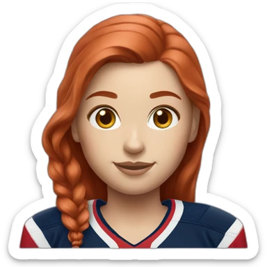 Redhead girl with Washington capitals hockey jersey sticker