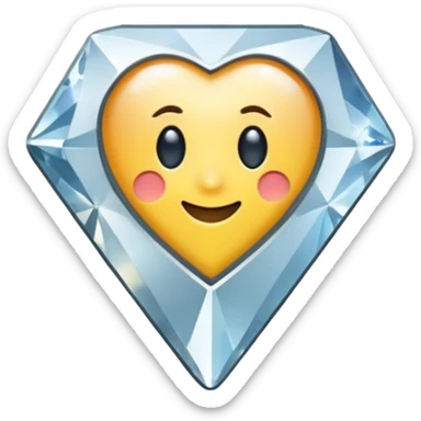 diamond-shaped map pin, sparkling effect, premium location, apple style emoji sticker