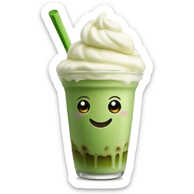 matcha latte with vanilla ice cream sticker