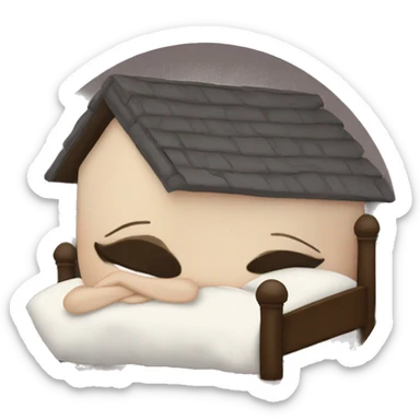 brunette sleeping and dreaming at a big house  sticker