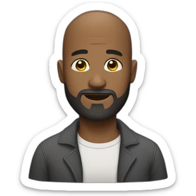 Bald black man with a scruffy beard  sticker