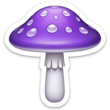 cogumelo fantasma fantasma roxo e branco sticker