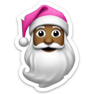 Pink Santa next to Christmas tree sticker