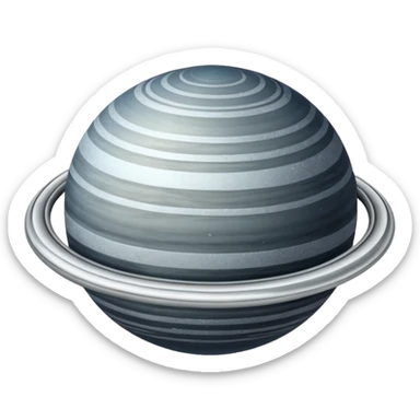 Oval shaped planet with rings sticker