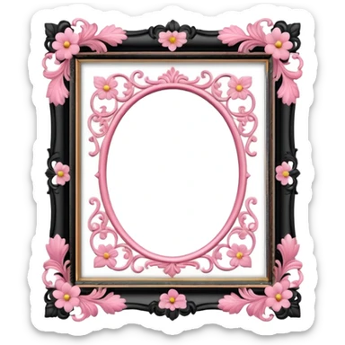 pink photo frame of a blossom sticker