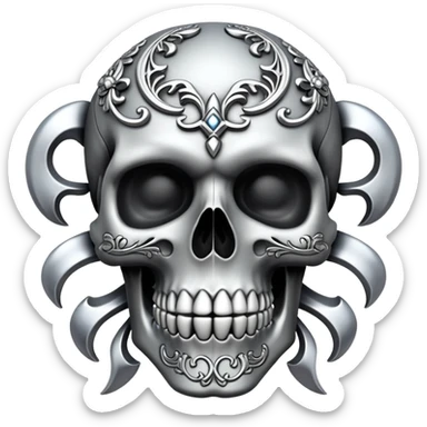 skull goth jewelry sticker