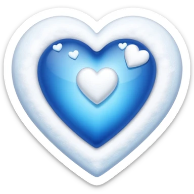 Corazón azul con copos de nieve  sticker