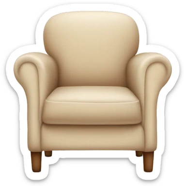 Simple Beige Armchair with blanket and open book on it sticker
