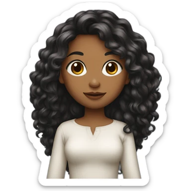 Joli fille avec des long cheveux noire sticker