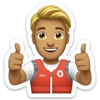 teen lifeguard thumbs up sticker