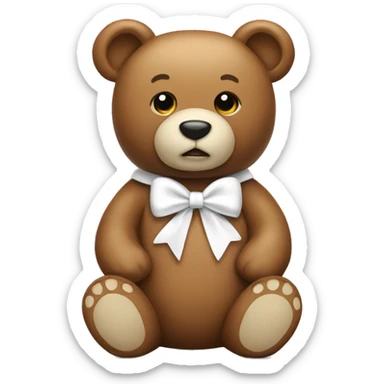 Teddybär with white bow sticker