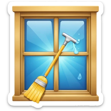 window being cleaned sticker