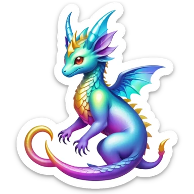 Epic divine legendary complex detailed iridescent gradients aesthetic-scenery-Fakémon-creature sticker