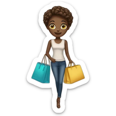 Personal shopper loira com sacolas sticker