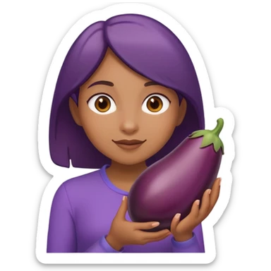 Girl with eggplant  sticker