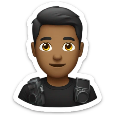 photographer with black t shirt sticker